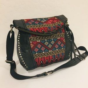 SOLD!  The Sak Leather Tribal Crossbody Purse